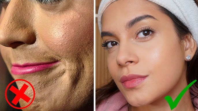 Antes e depois da base coreana Vivien Beauty